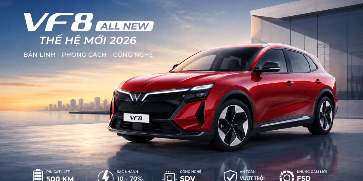 VinFast VF8 All New 2026 chính thức ra mắt: Giá từ 999 triệu, pin CATL LFP đi 500 km