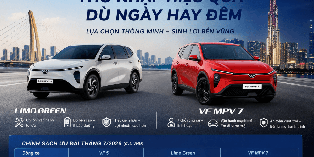 Bảng Giá Xe VinFast VF 5 & Limo Green Mới Nhất Tháng 7/2026 Tại Khánh Hòa